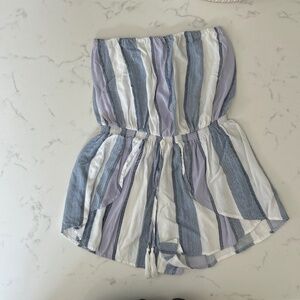 Ocean drive blue/white combo romper
